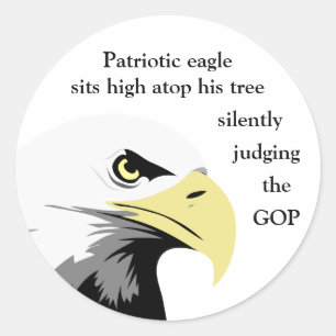 Bald Eagle Commentary on Modern Politics Classic Round Sticker