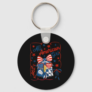 Bald Eagle Coquette Bow All American Girl Happy 4t Keychain