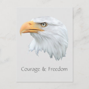 Bald Eagle Courage & Freedom customizable Postcard