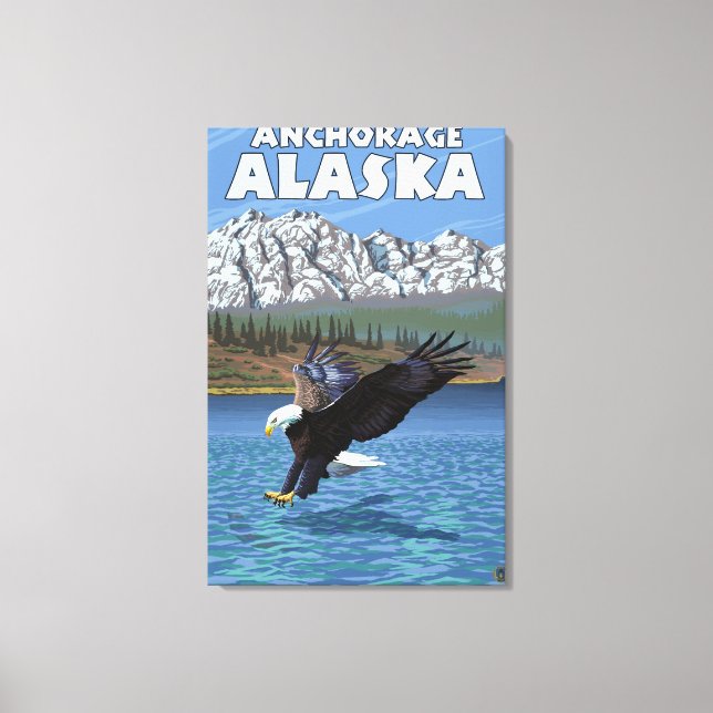 Bald Eagle Diving - Anchorage, Alaska Canvas Print (Front)