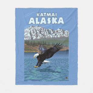 Bald Eagle Diving - Katmai, Alaska Fleece Blanket