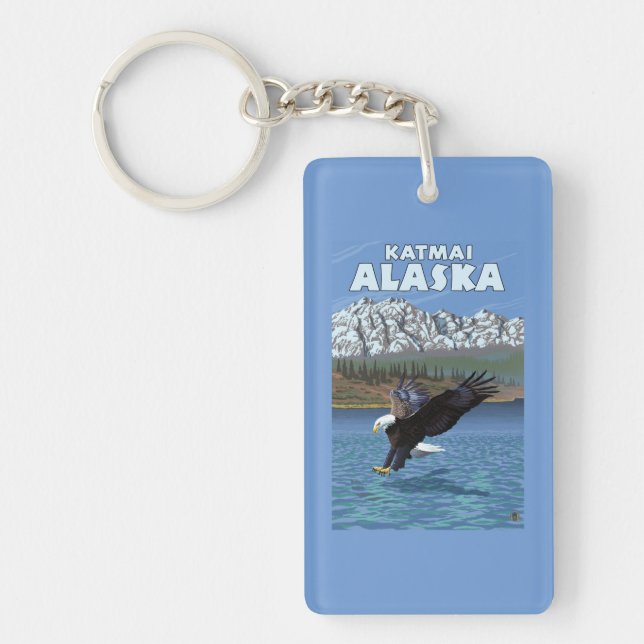 Bald Eagle Diving - Katmai, Alaska Keychain (Front)