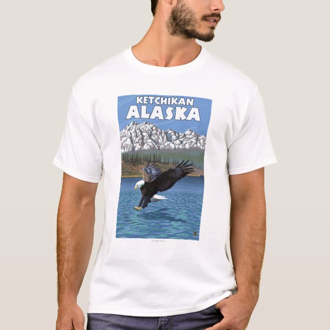 Bald Eagle Diving - Ketchikan, Alaska T-Shirt (Front)