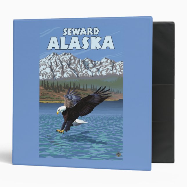 Bald Eagle Diving - Seward, Alaska Binder (Front/Inside)