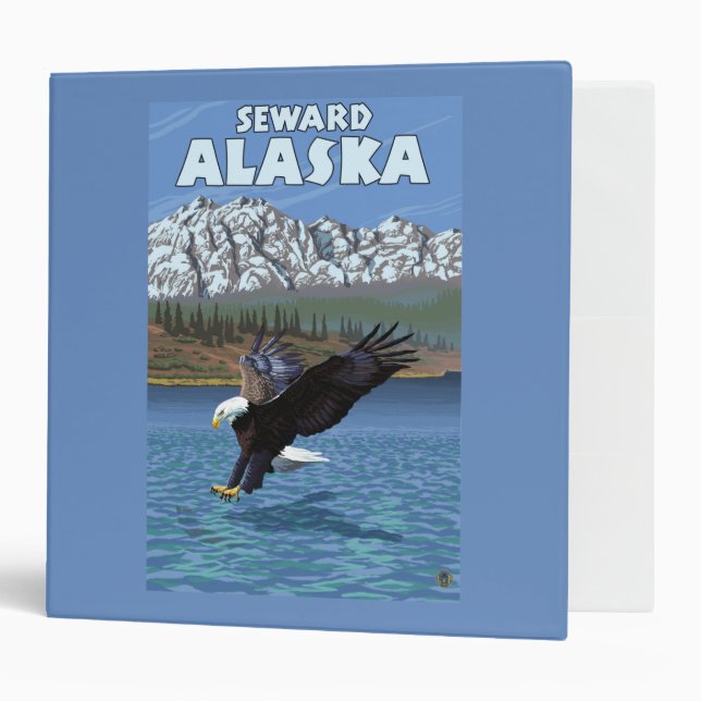 Bald Eagle Diving - Seward, Alaska Binder (Front/Inside)