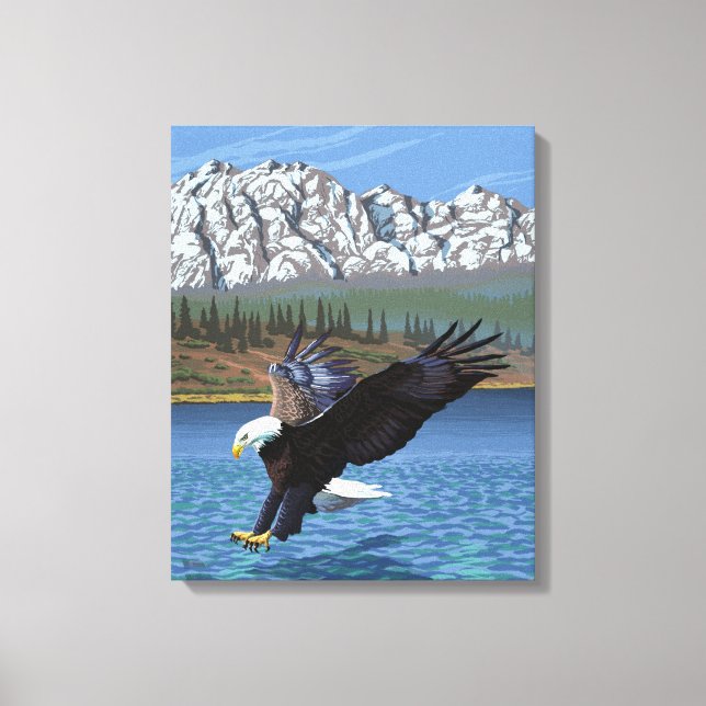 Bald Eagle Diving - Skagit Valley, Washington Canvas Print (Front)