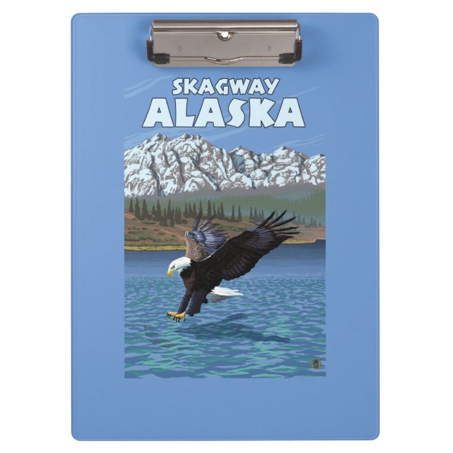 Bald Eagle Diving - Skagway, Alaska Clipboard (Front)