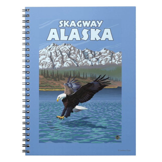 Bald Eagle Diving - Skagway, Alaska Notebook (Front)