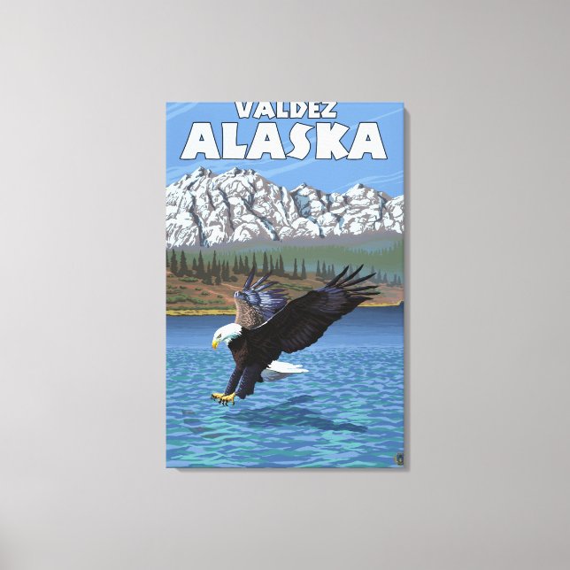 Bald Eagle Diving - Valdez, Alaska Canvas Print (Front)