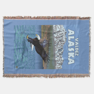 Bald Eagle Diving - Valdez, Alaska Throw Blanket