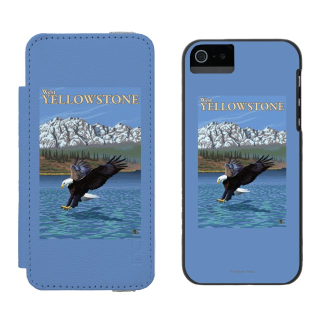 Bald Eagle Diving - West Yellowstone, MT Incipio iPhone Wallet Case (Side by Side)