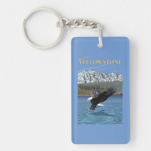 Bald Eagle Diving - West Yellowstone, MT Keychain