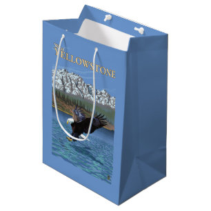 Bald Eagle Diving - West Yellowstone, MT Medium Gift Bag