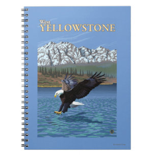 Bald Eagle Diving - West Yellowstone, MT Notebook