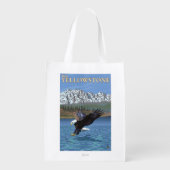 Bald Eagle Diving - West Yellowstone, MT Reusable Grocery Bag (Back)