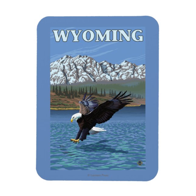 Bald Eagle Diving - Wyoming Magnet (Vertical)