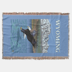 Bald Eagle Diving - Wyoming Throw Blanket