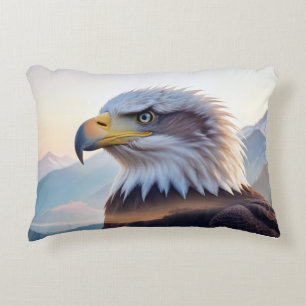 Bald Eagle Double Exposure Animal Nature Wildernes Accent Pillow