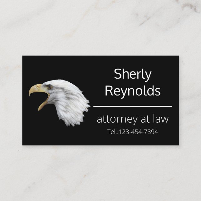 Bald Eagle elegant customizable Business Card (Front)