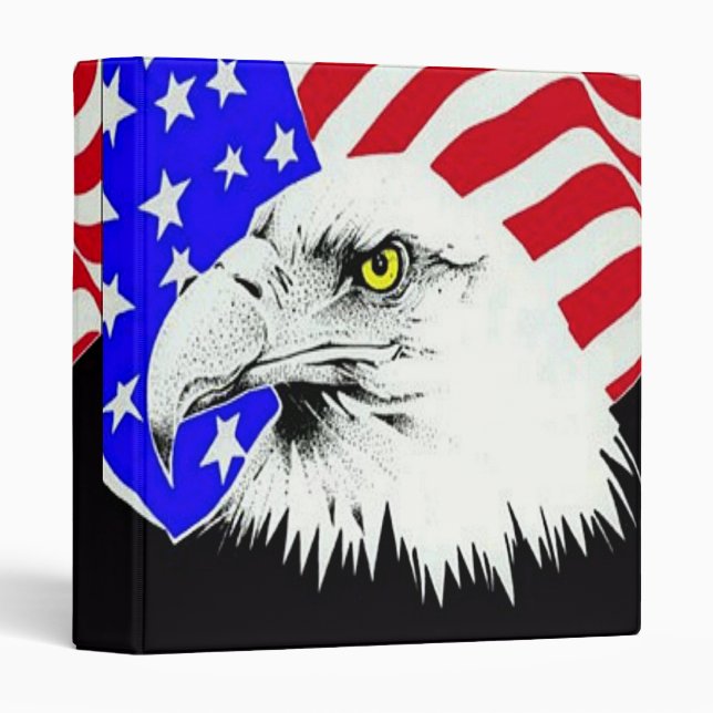 Bald Eagle et Classeur du drapeau américain (Devant/Côté)