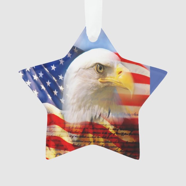 Bald Eagle et le drapeau américain        (devant)