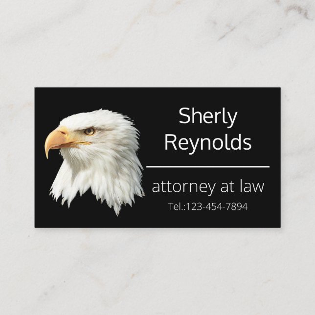 Bald Eagle exquisite customizable Business Card (Front)