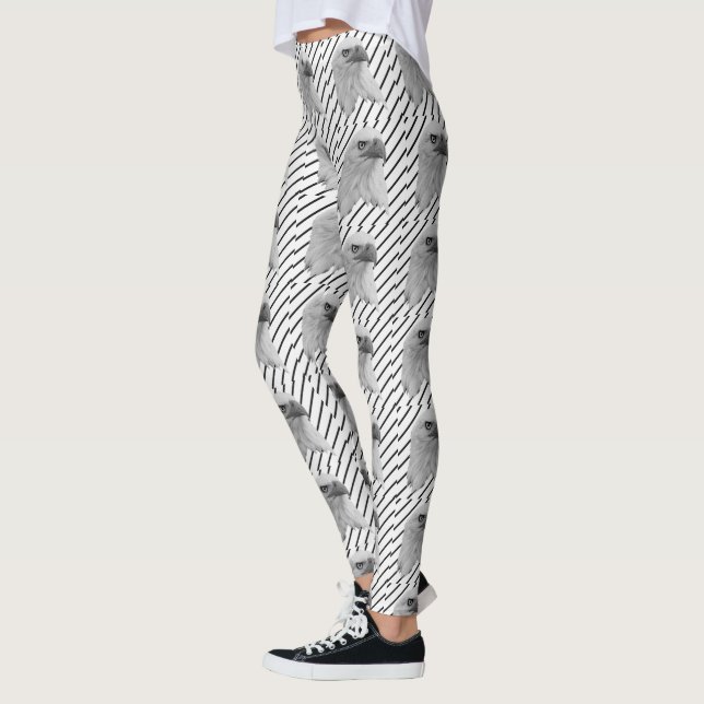 Bald Eagle Face Oil Paint, Leggings (Left)