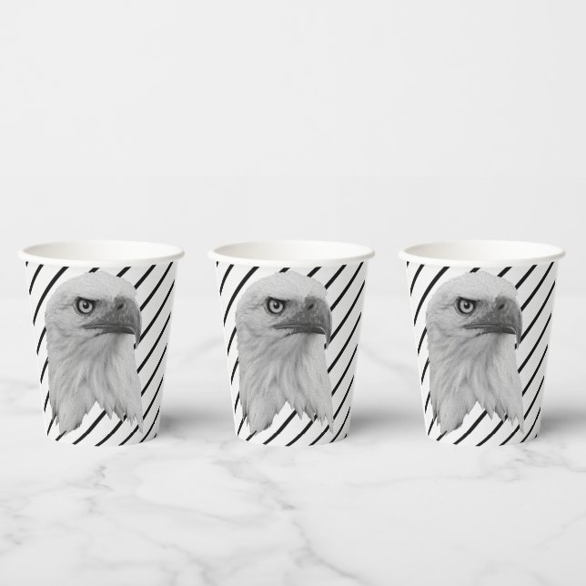 Bald Eagle Face Oil Paint, Paper Cups (Multi)