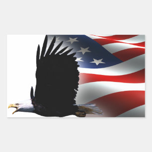 Bald Eagle Flies the Flag Memorial Day Sticker