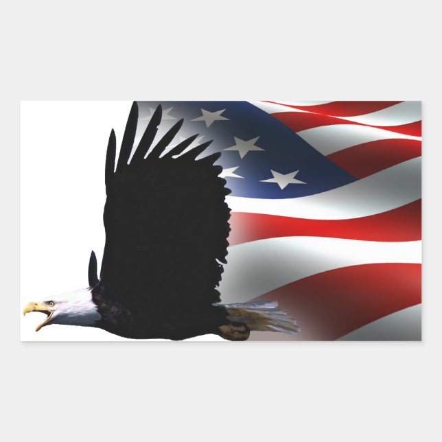 Bald Eagle Flies the Flag Memorial Day Sticker (Front)