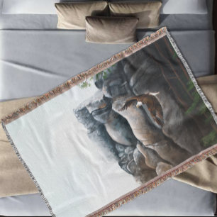 Bald Eagle Flight Rocks Throw Blanket