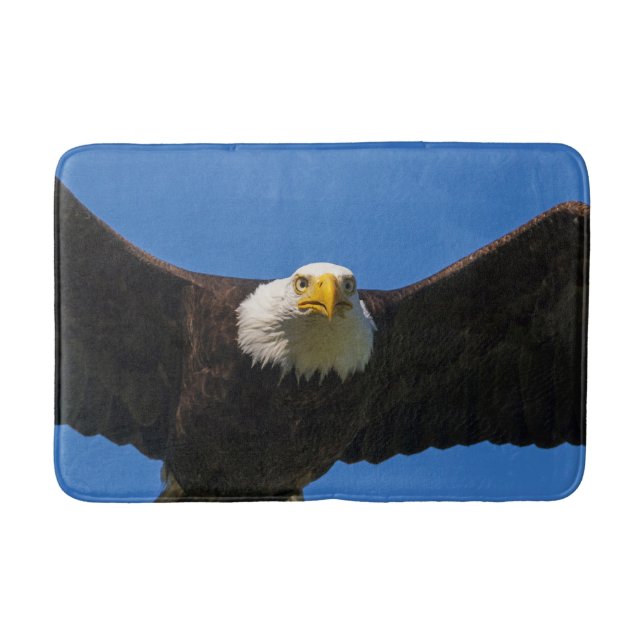 Bald Eagle Flyby Up Close Bath Mat (Front)