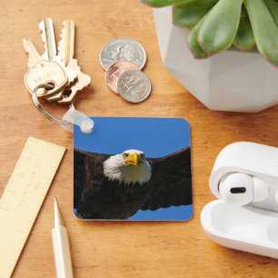 Bald Eagle Flyby Up Close Keychain