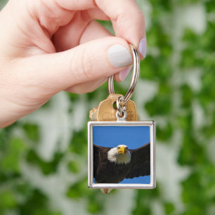Bald Eagle Flyby Up Close Keychain