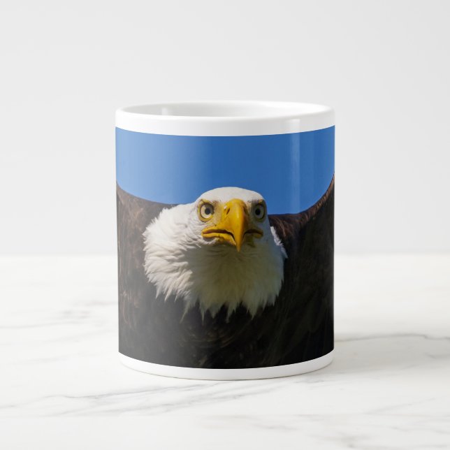 Bald Eagle Flyby Up Close Large Coffee Mug (Front)