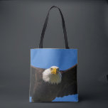 Bald Eagle Flyby Up Close Tote Bag<br><div class="desc">Bald Eagle flyby up close</div>