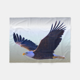 Bald Eagle Flying Fleece Blanket