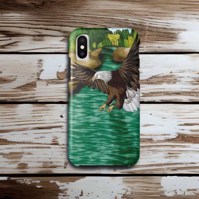 Bald Eagle Flying Over River and Mountains Case-Mate iPhone Case (Creator Uploaded)