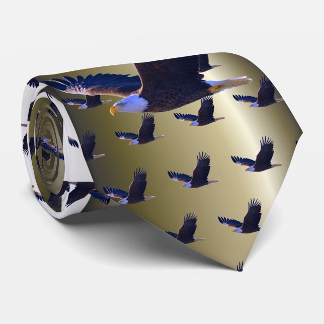 Bald Eagle Flying Tie (Rolled)