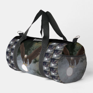 Bald Eagle Full Moon Fantasy Personalized Duffle Bag