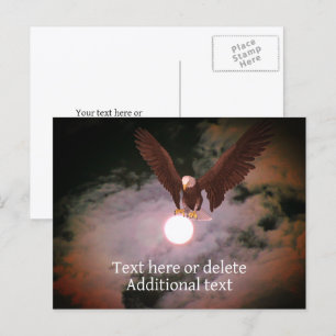 Bald Eagle Full Moon Fantasy Personalized  Postcard