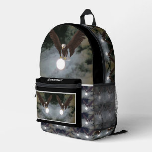 Bald Eagle Full Moon Fantasy Personalized Printed Backpack