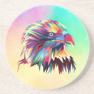 Bald Eagle Geometric Prismatic Design-80590 Coaster