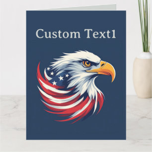 Bald Eagle Gift for Him – USA Patriotic Artwork Card