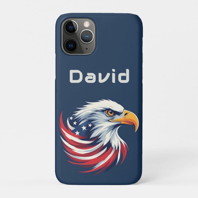 Bald Eagle Gift for Him – USA Patriotic Artwork Case-Mate iPhone Case (Back)