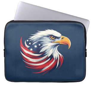 Bald Eagle Gift for Him – USA Patriotic Artwork Laptop Sleeve