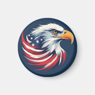 Bald Eagle Gift for Him – USA Patriotic Artwork Magnet