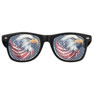 Bald Eagle Gift for Him – USA Patriotic Artwork Retro Sunglasses