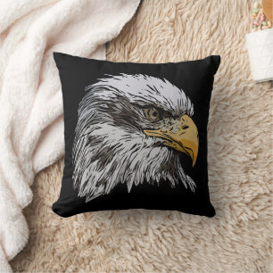 Bald Eagle Graphic American National Symbol Animal Throw Pillow