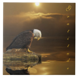 Bald Eagle Gratitude Larger Decorative Tile